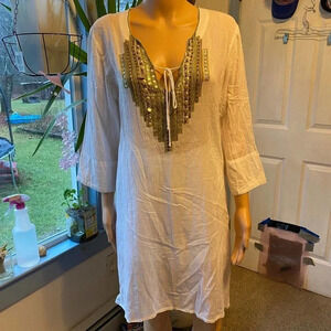 YB Yuka Beach  100% Cotton Cover up top Women size M